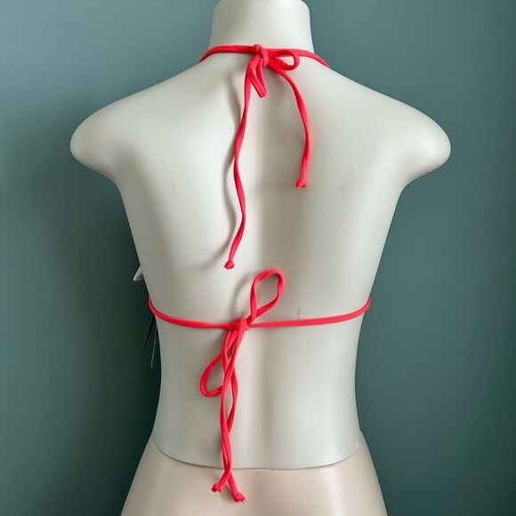 Volcom Simply Seamless Triangle True Red String Bikini Swim Top Size Medium - Picture 6 of 11